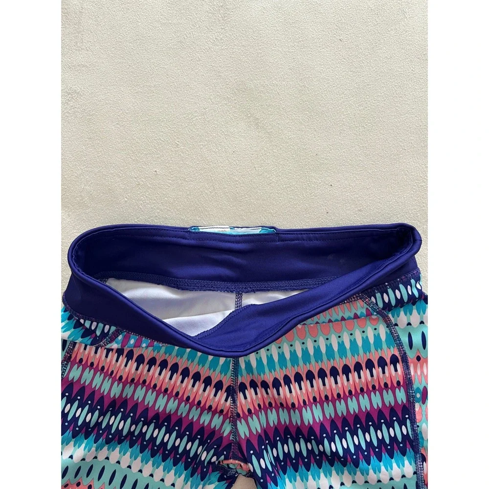 Gymgo Girls Activewear Leggings Multicolor Geometric Athletic Pants Size L 10-12
